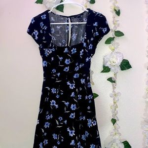 Black and blue dress